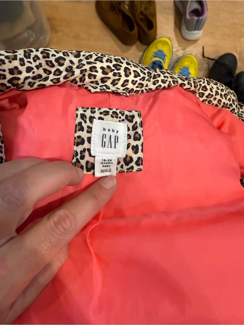 GAP Baby Leopard Print Vest with Coral Lining